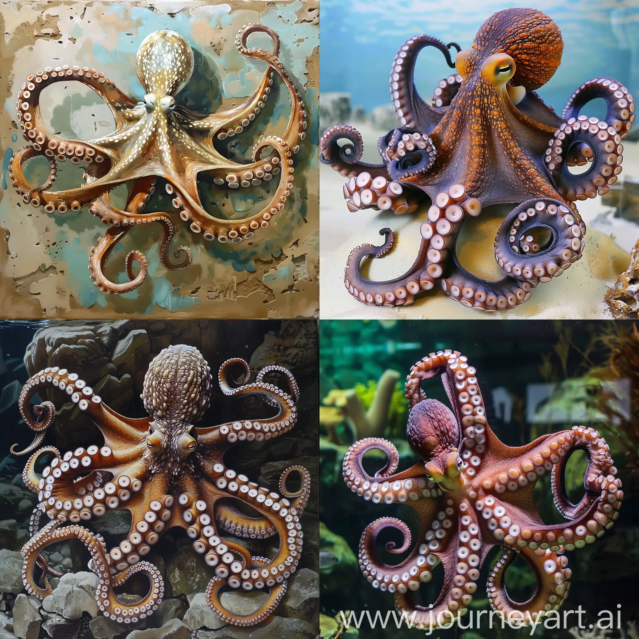 Colorful-Octopus-Swimming-Underwater