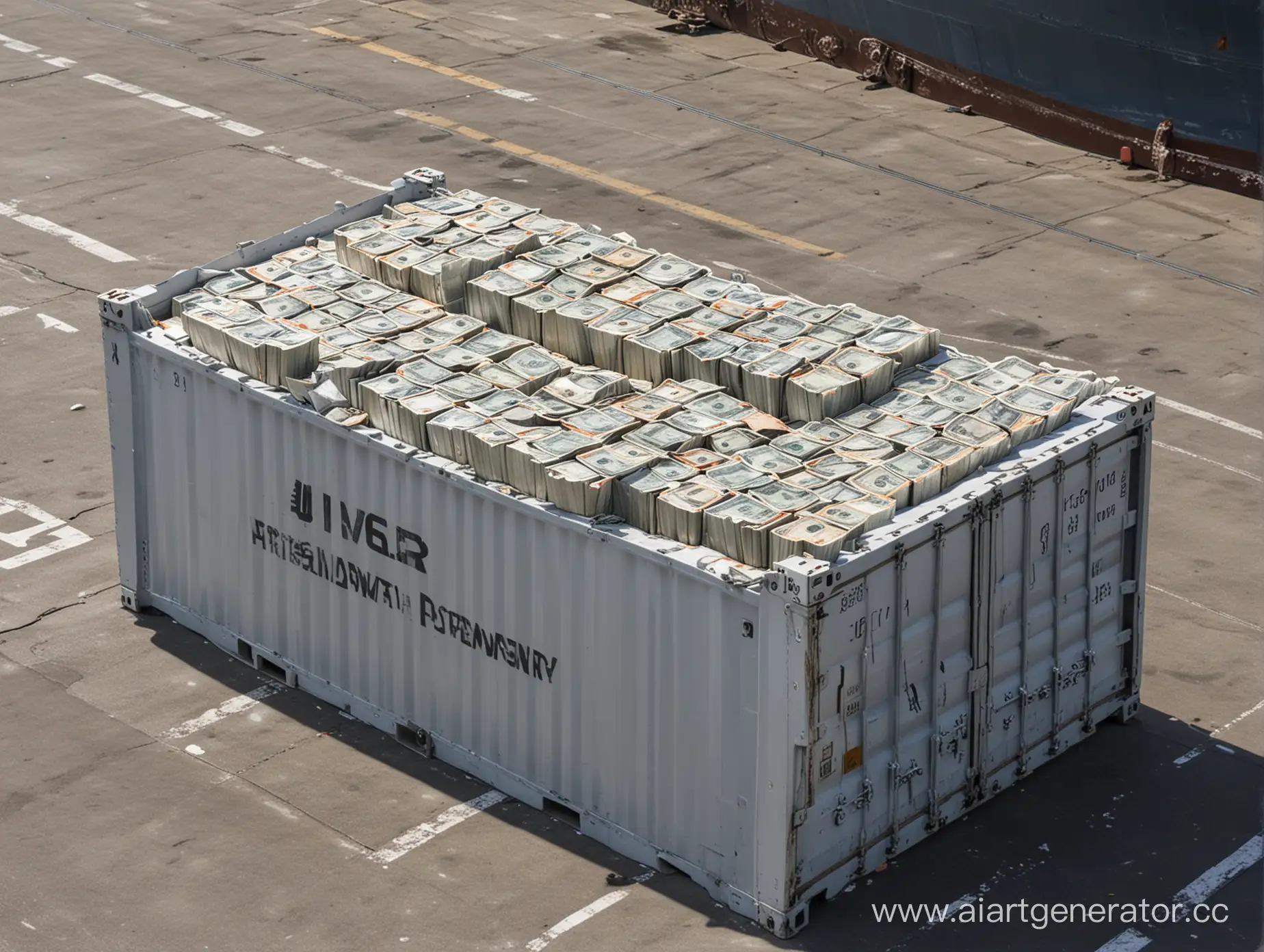 CurrencyFilled-Sea-Container-at-Cargo-Port