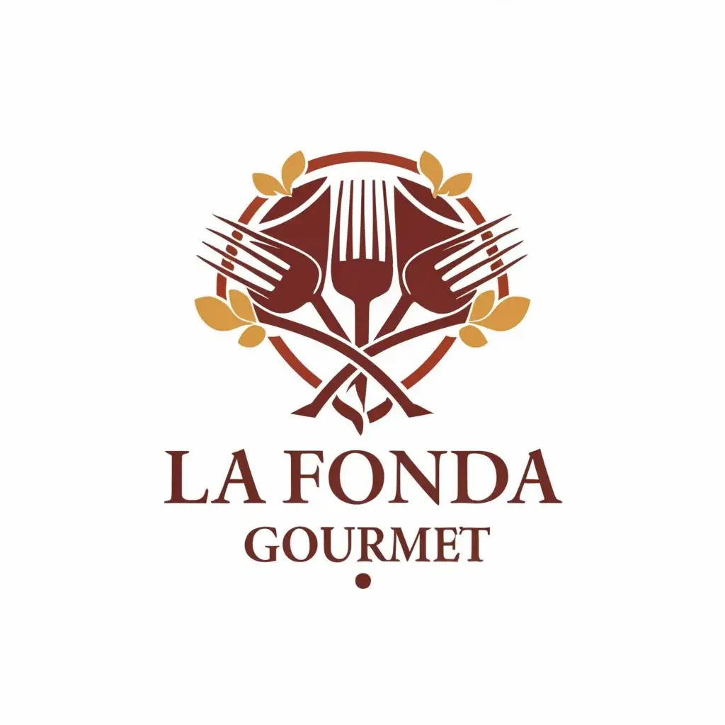 a logo design,with the text "La fonda gourmet", main symbol:food,Moderate,be used in Restaurant industry,clear background