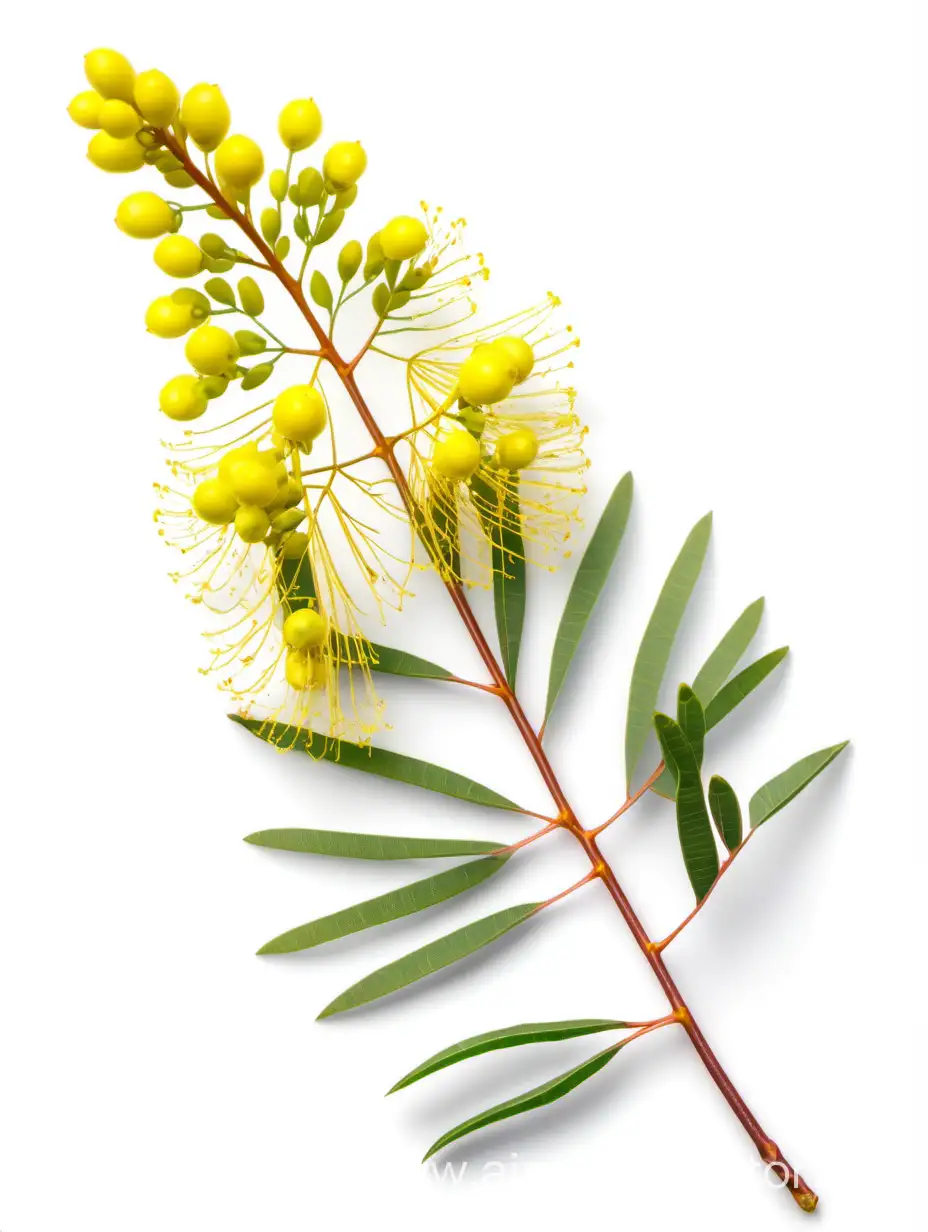 Exquisite-Botanical-Acacia-Flower-in-a-Serene-White-Setting