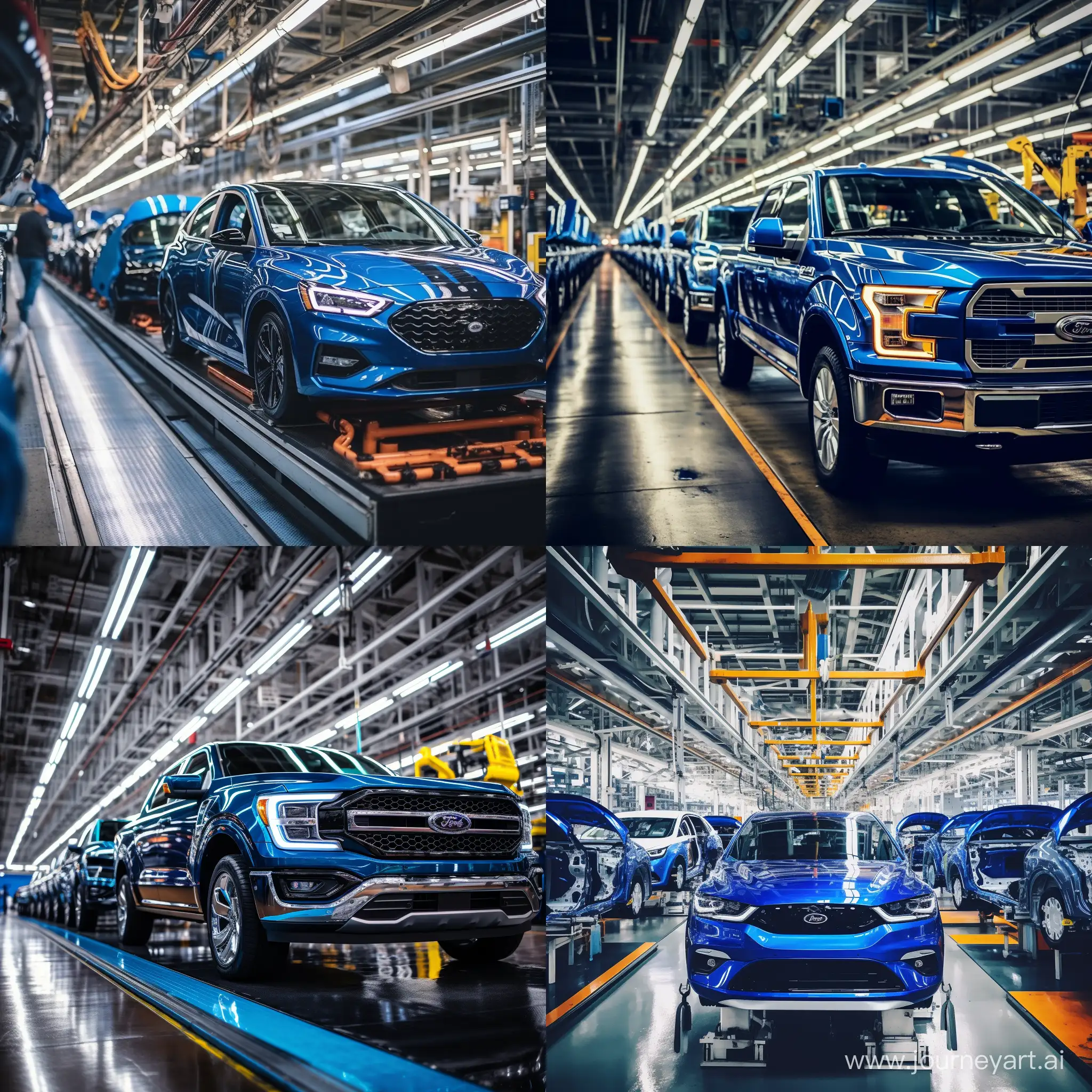 Efficient-Blue-F150-Electric-Cars-Assembly-Line-at-Ford-Factory