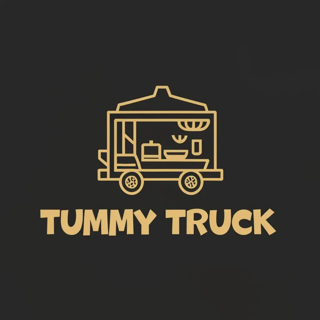 logo, Food cart and dimsum, with the text "Tummy Truck", typography, be used in Restaurant industry