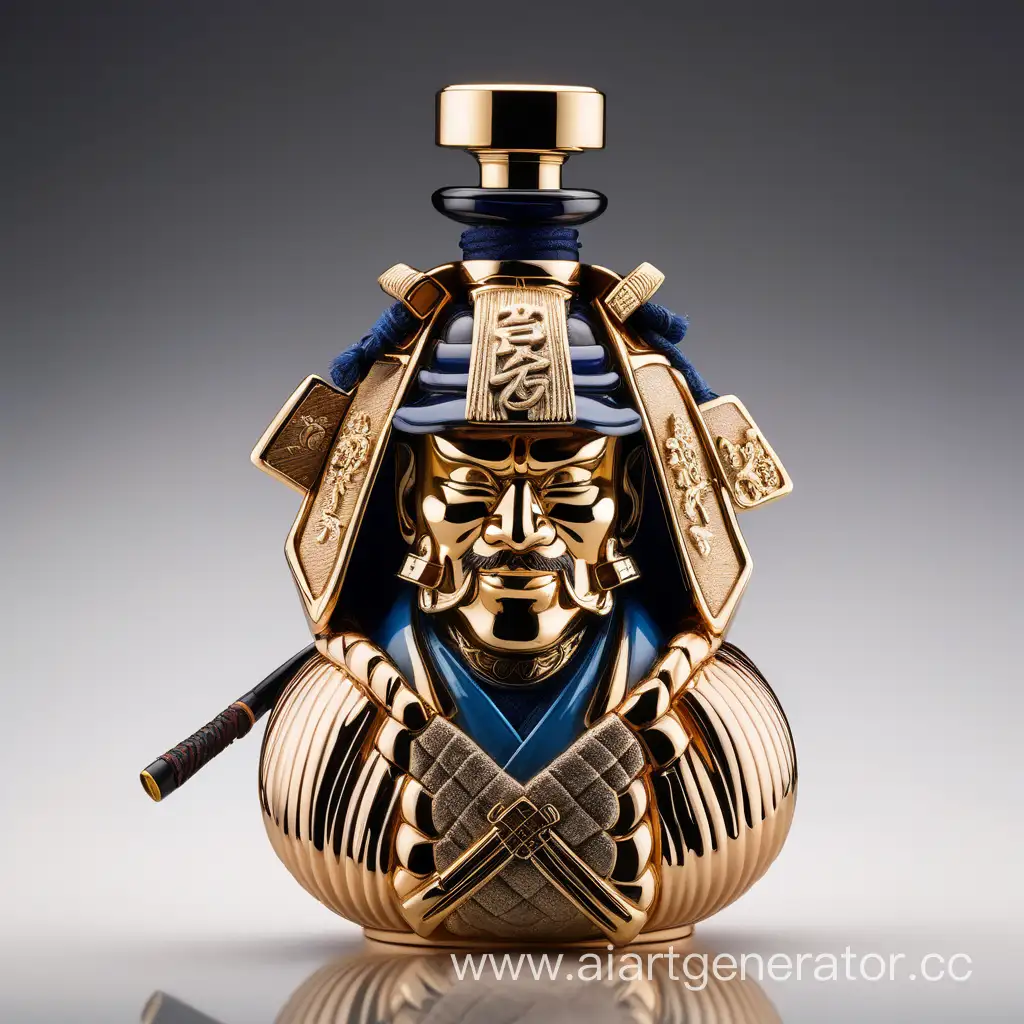 Роскошный изящный парфюмерный флакон в виде японского самурая.