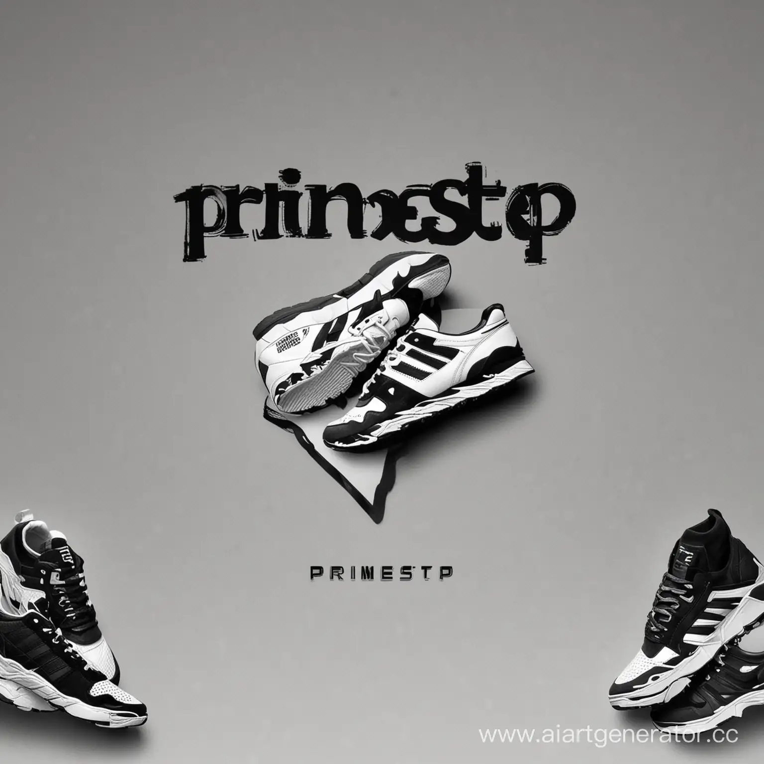 PrimeStep-Shoe-Store-Logo-Classic-Black-and-White-Sneaker-Design