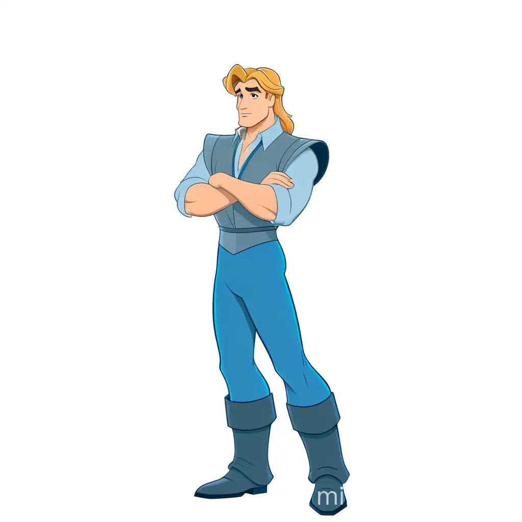 Minimalist Vector Art of John Smith in Blue Clothes