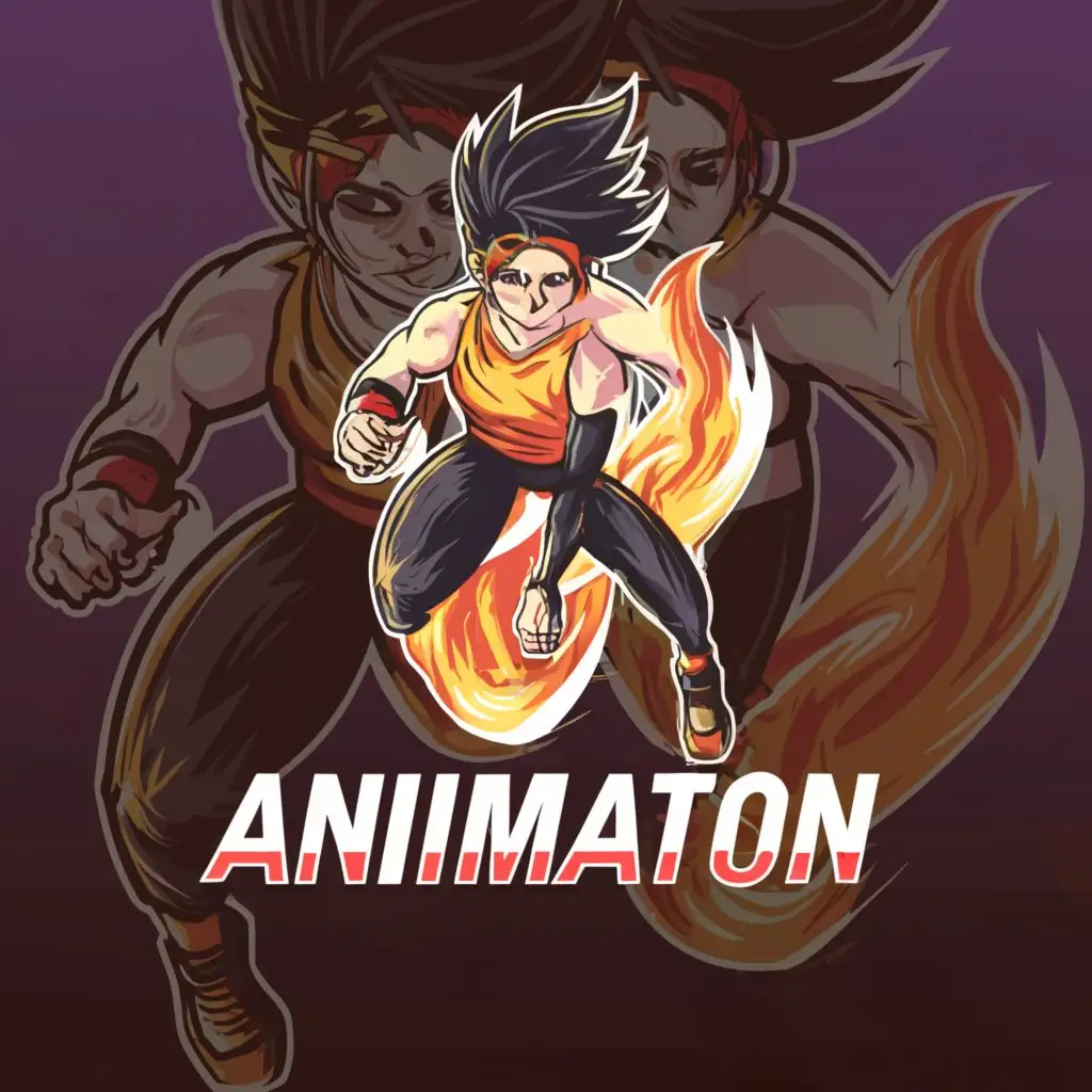 a logo design,with the text "Animation", main symbol:Anime logo,Moderate,be used in Sports Fitness industry,clear background