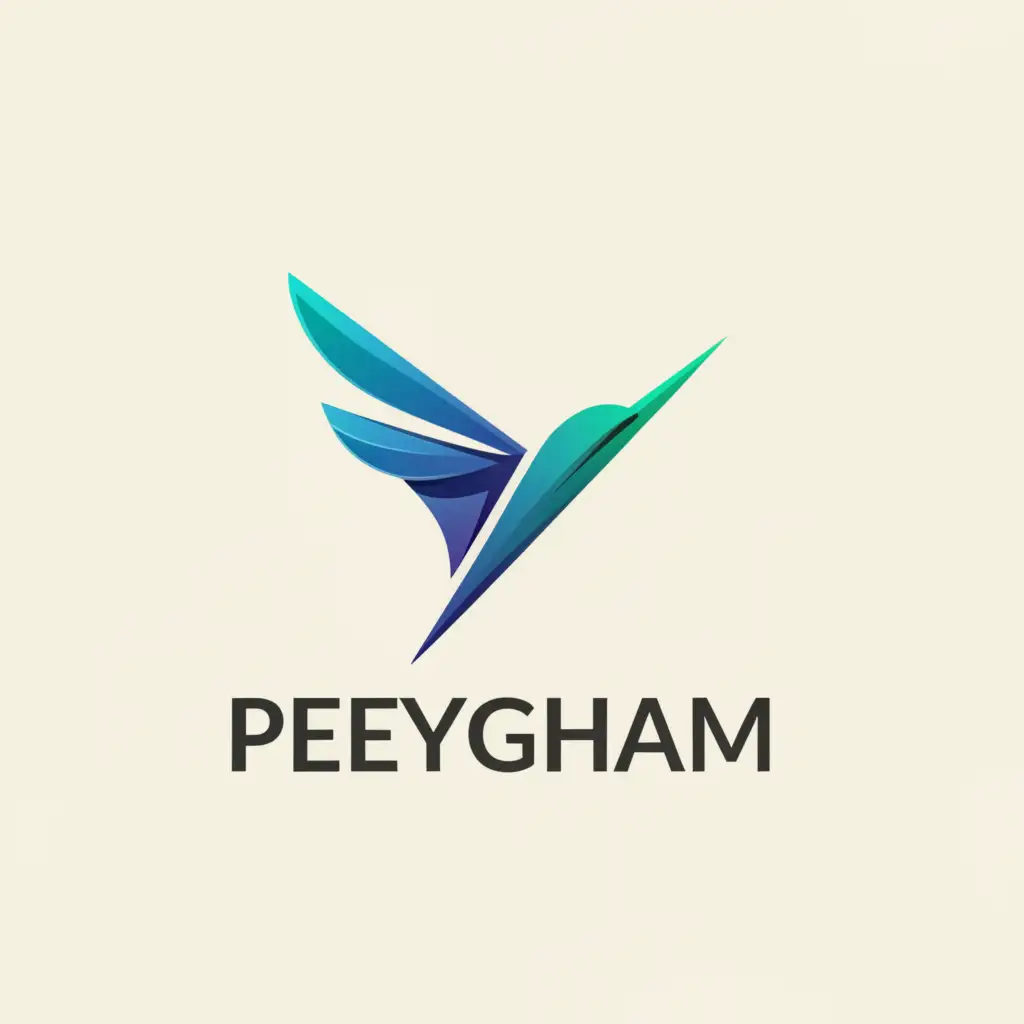 a logo design, with the text 'Peygham', main symbol: bird, Minimalistic, to be used in Technology industry, clear background