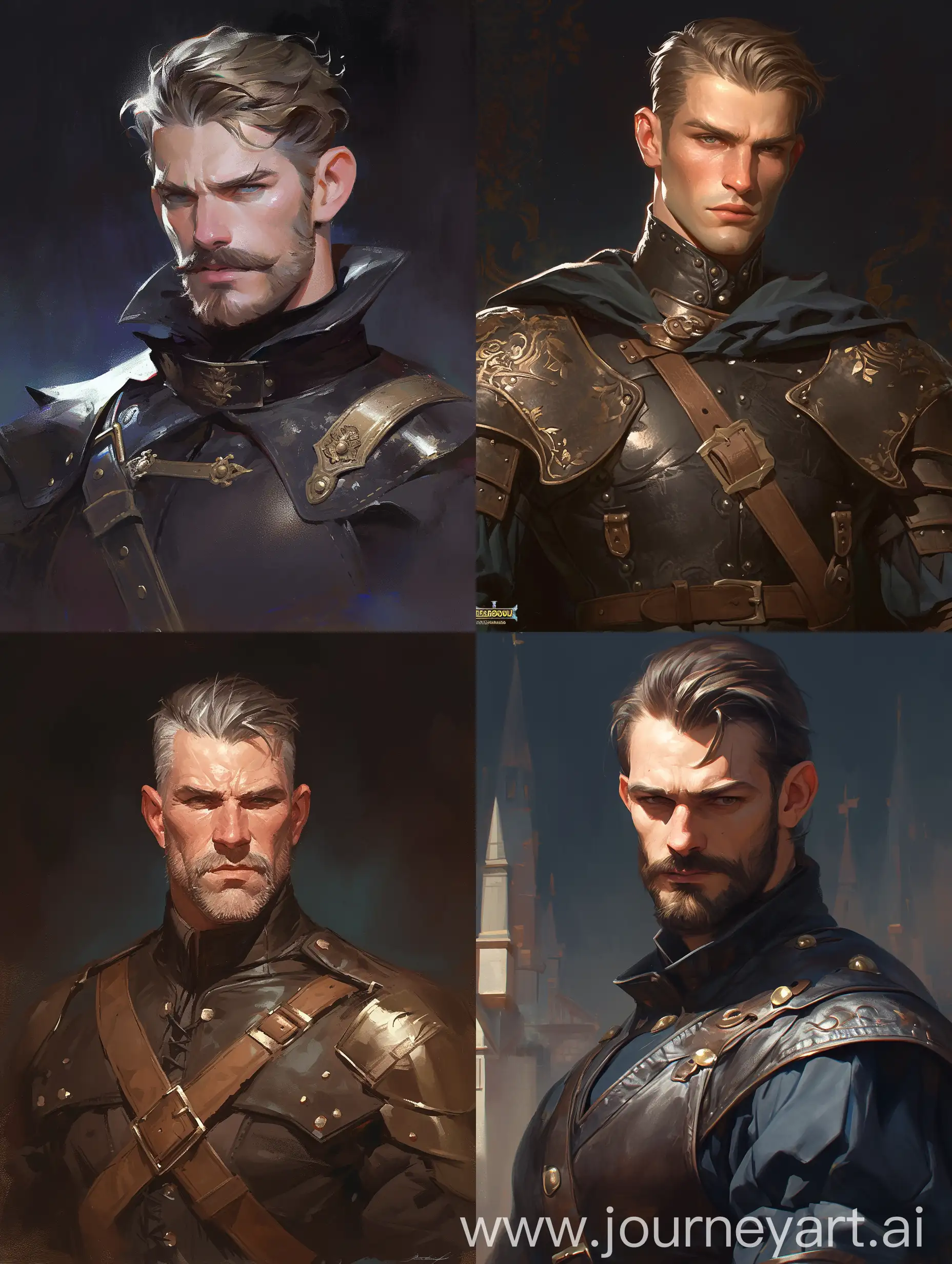 Fantasy-Warrior-in-Leather-Armor-on-Dark-Background