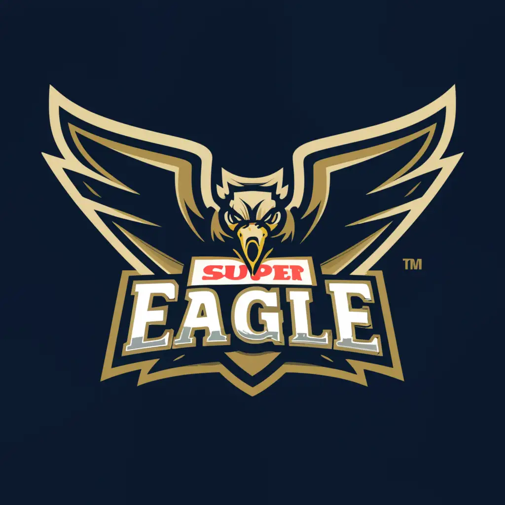 a logo design,with the text "SUPER EAGLE", main symbol:eagle and football,Moderate,be used in Sports Fitness industry,clear background