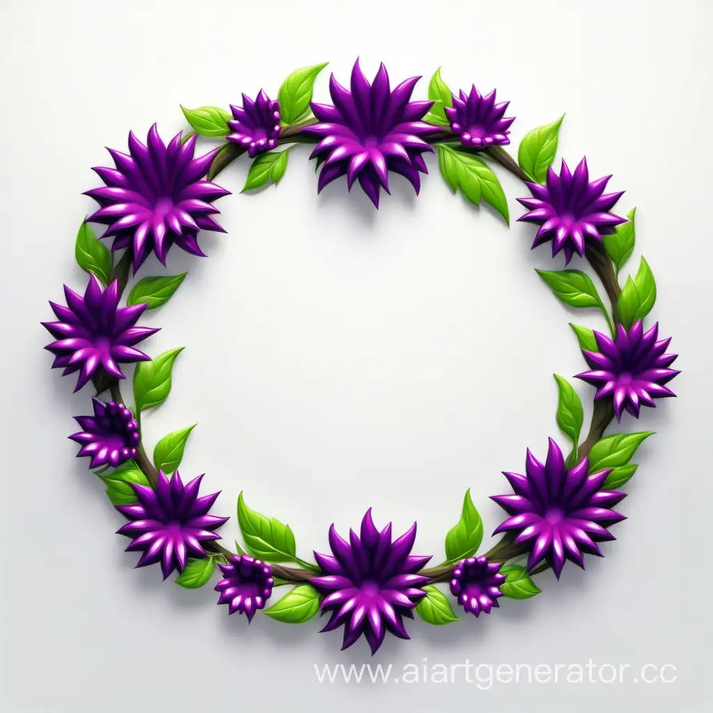 3D-Flame-Root-Border-with-Bright-Grape-Floral-Wreath-Frame