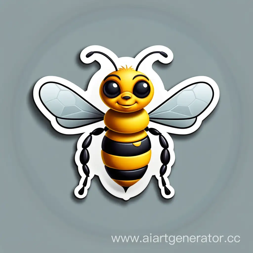 Colorful-Bee-Icon-Sticker-for-Vibrant-Designs