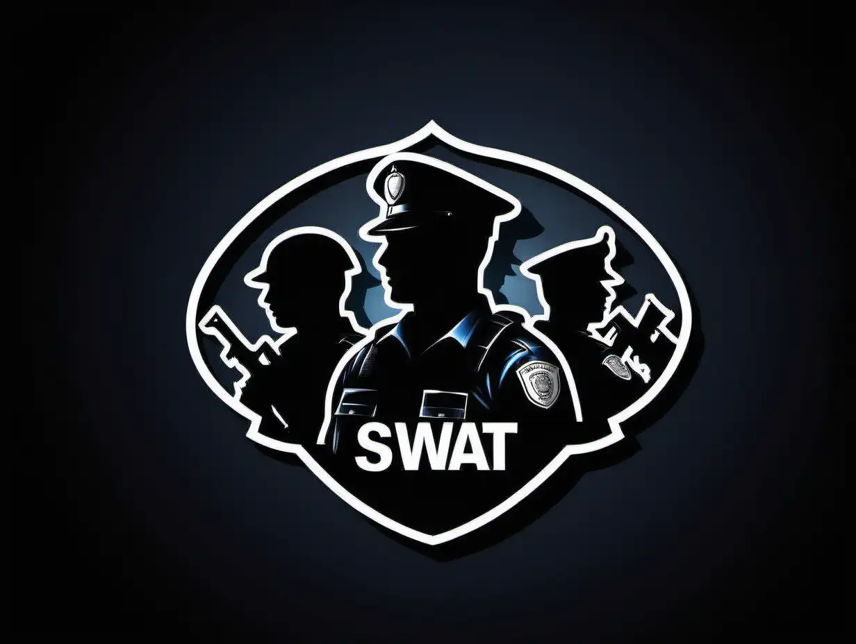 Law Enforcement Trio Silhouette Logo for Corporate Identity