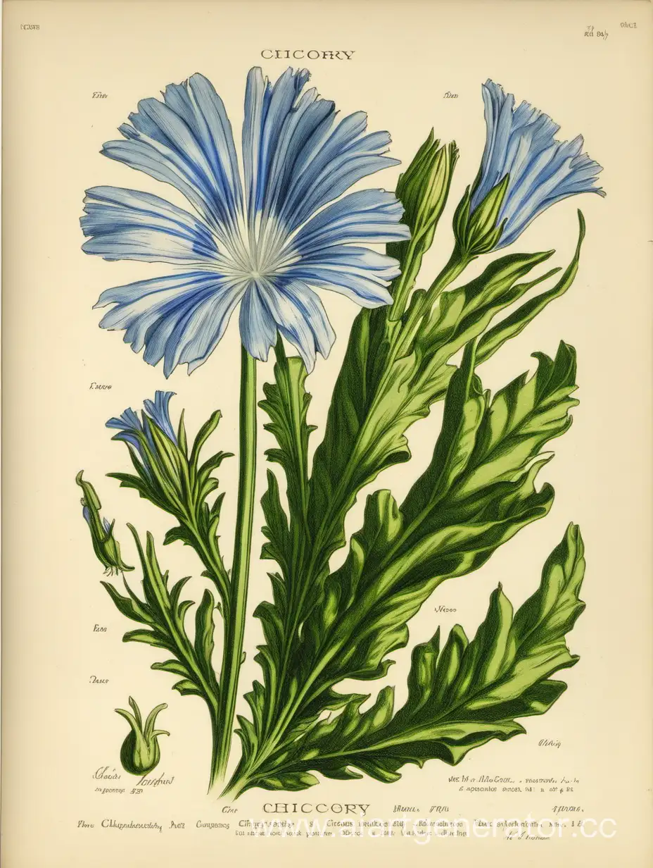 Vibrant-Chicory-Flowers-Blooming-in-a-Serene-Garden