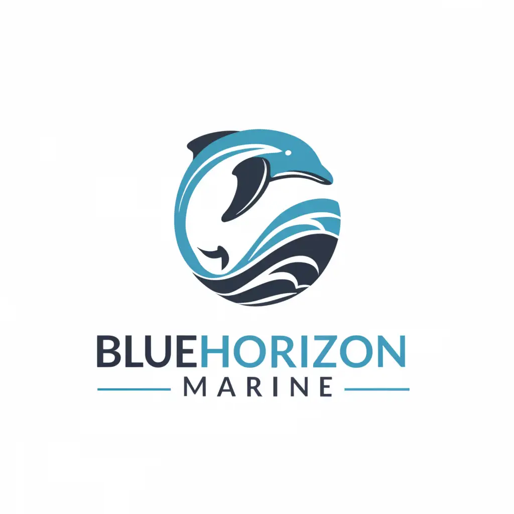 a logo design,with the text "Blue Horizon Marine", main symbol:Marine Animal,Moderate,clear background