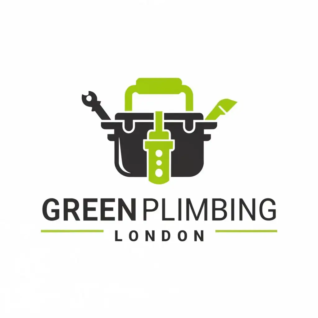 logo, A Toolkit, with the text "Green PLUMBING London", typography, be used in Construction industry