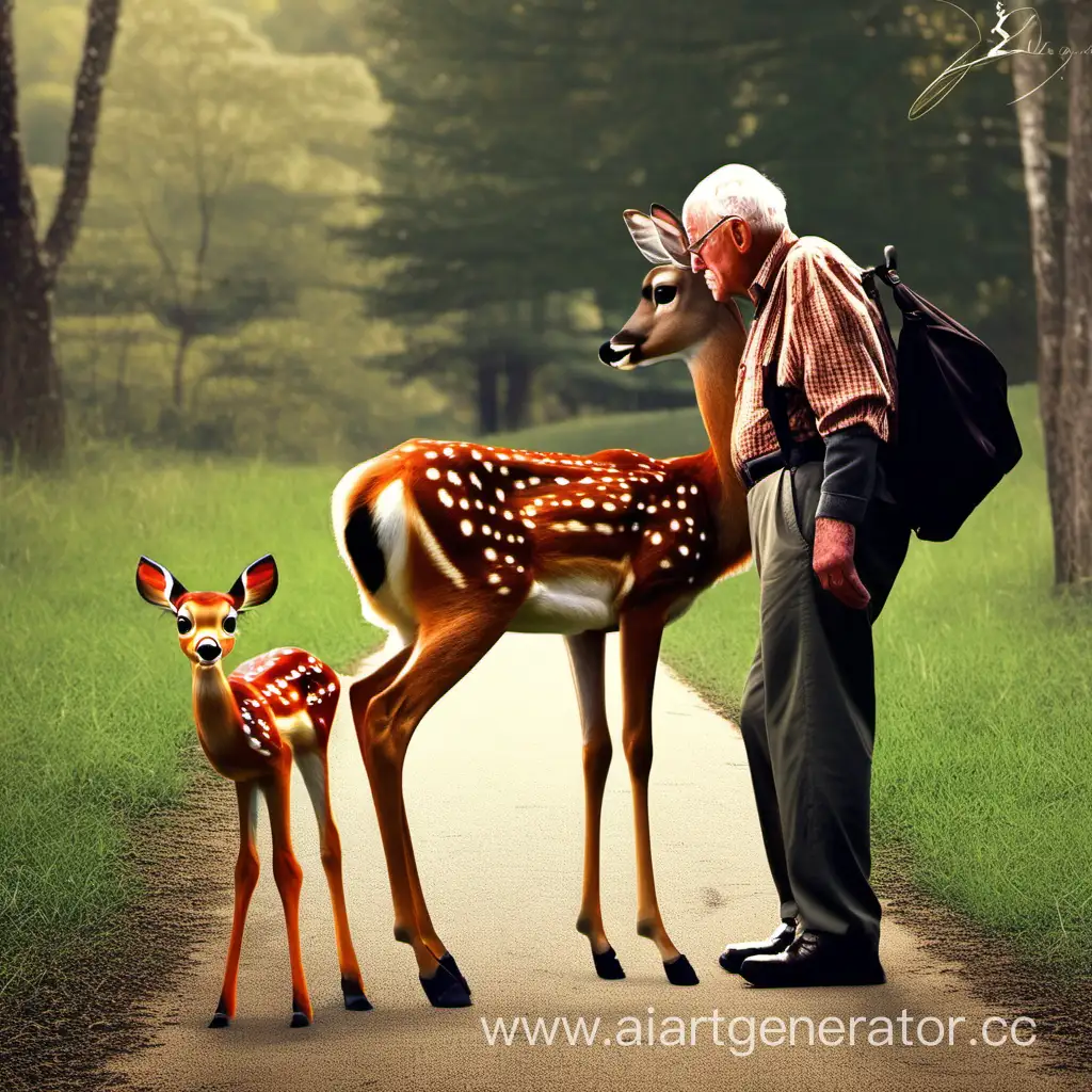 Heartwarming-Scene-Bambi-Bonding-with-Grandpa-in-the-Enchanted-Forest