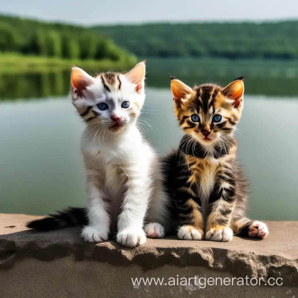 Two-Kittens-Resting-by-Lake-Ozerninsky-Reservoir