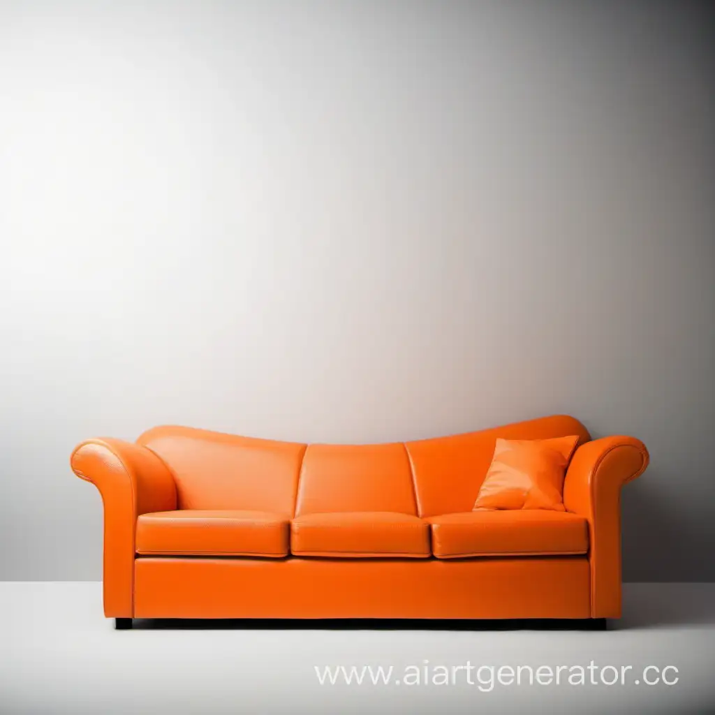 Doctor-Sitting-on-Orange-Sofa-against-White-Background