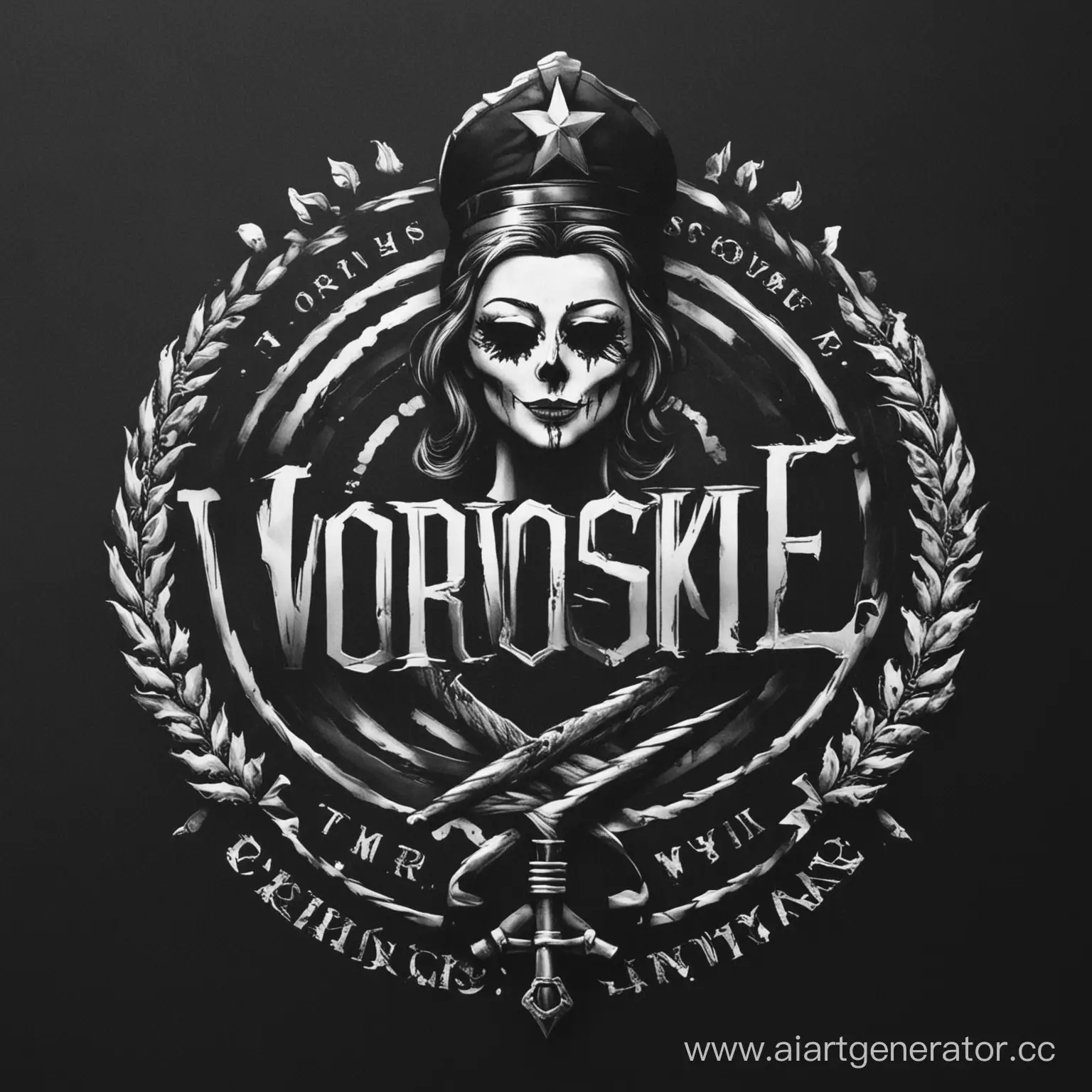 логотип VOROVSKIE, криминальная стилистка, чб