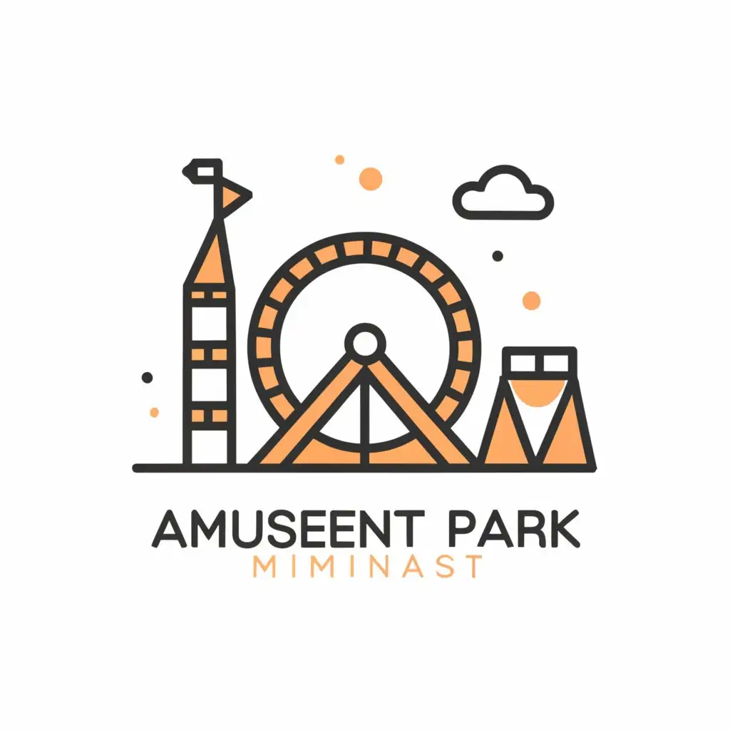 a logo design,with the text "amusement park logo minimalist", main symbol:roller coaster,Minimalistic,be used in Entertainment industry,clear background