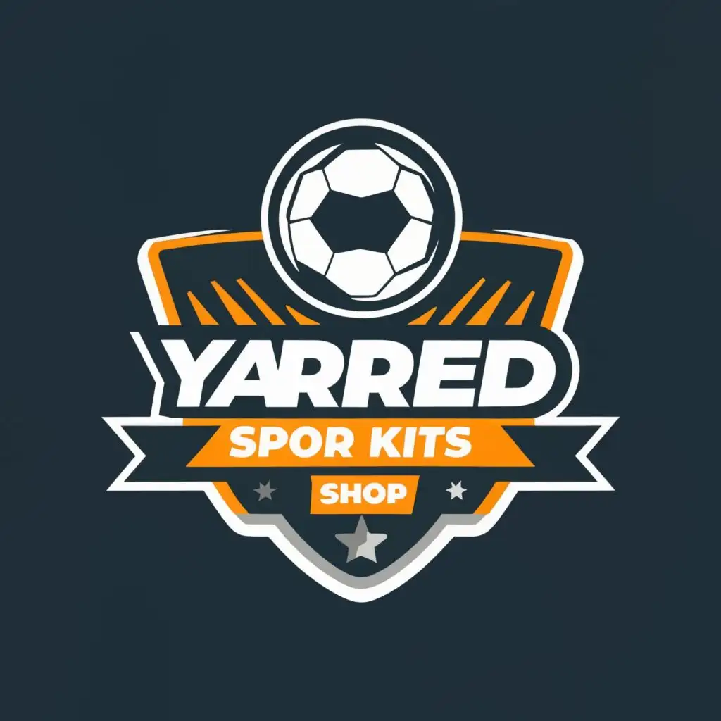 logo, football, with the text "Yared sport kits shop", typography, be used in Sports Fitness industry