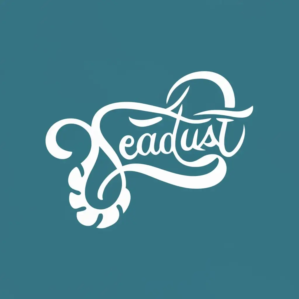 logo, sea dust
 , with the text "seadust", typography