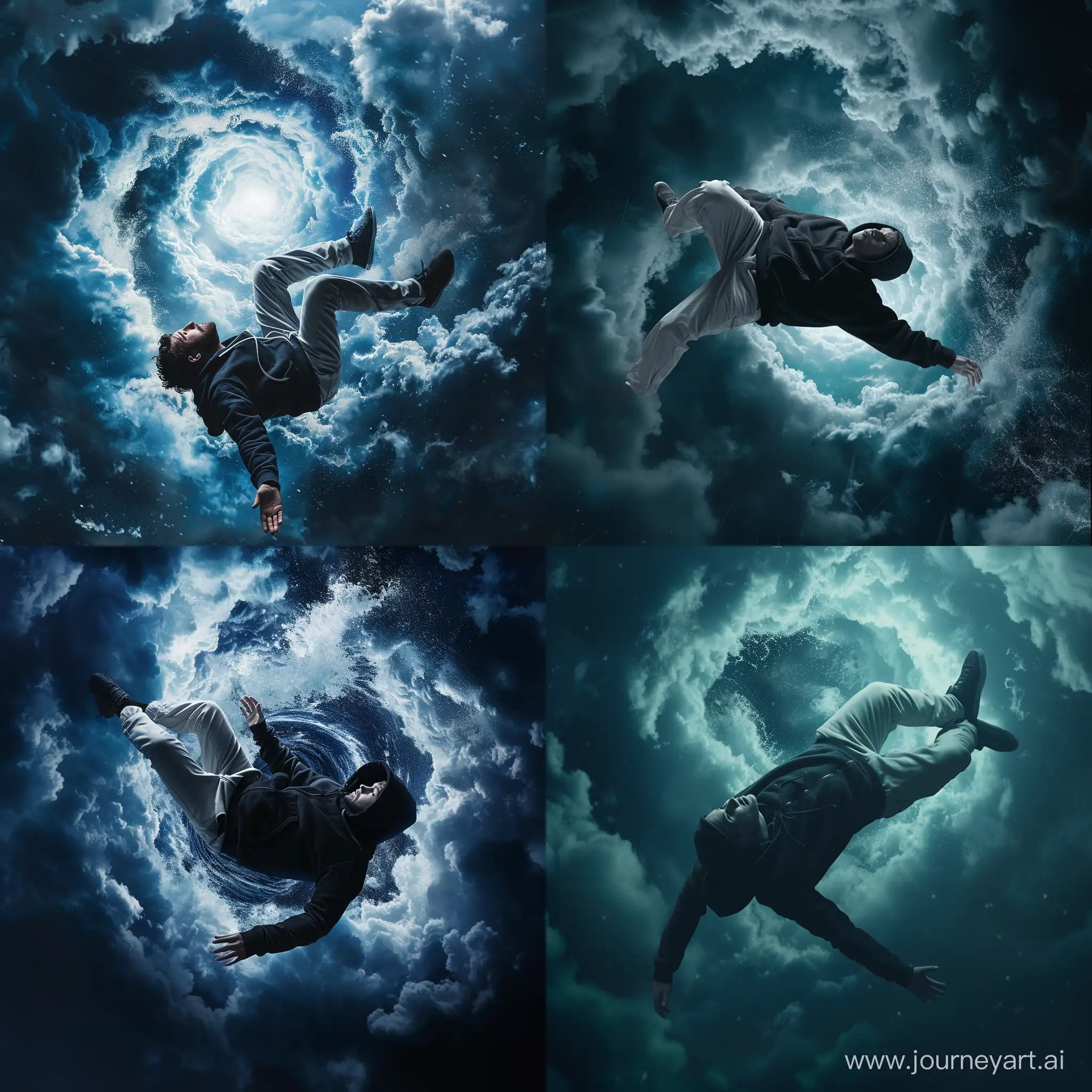 Dramatic-Falling-Man-Portrait-with-Whirlpool-Clouds-Background