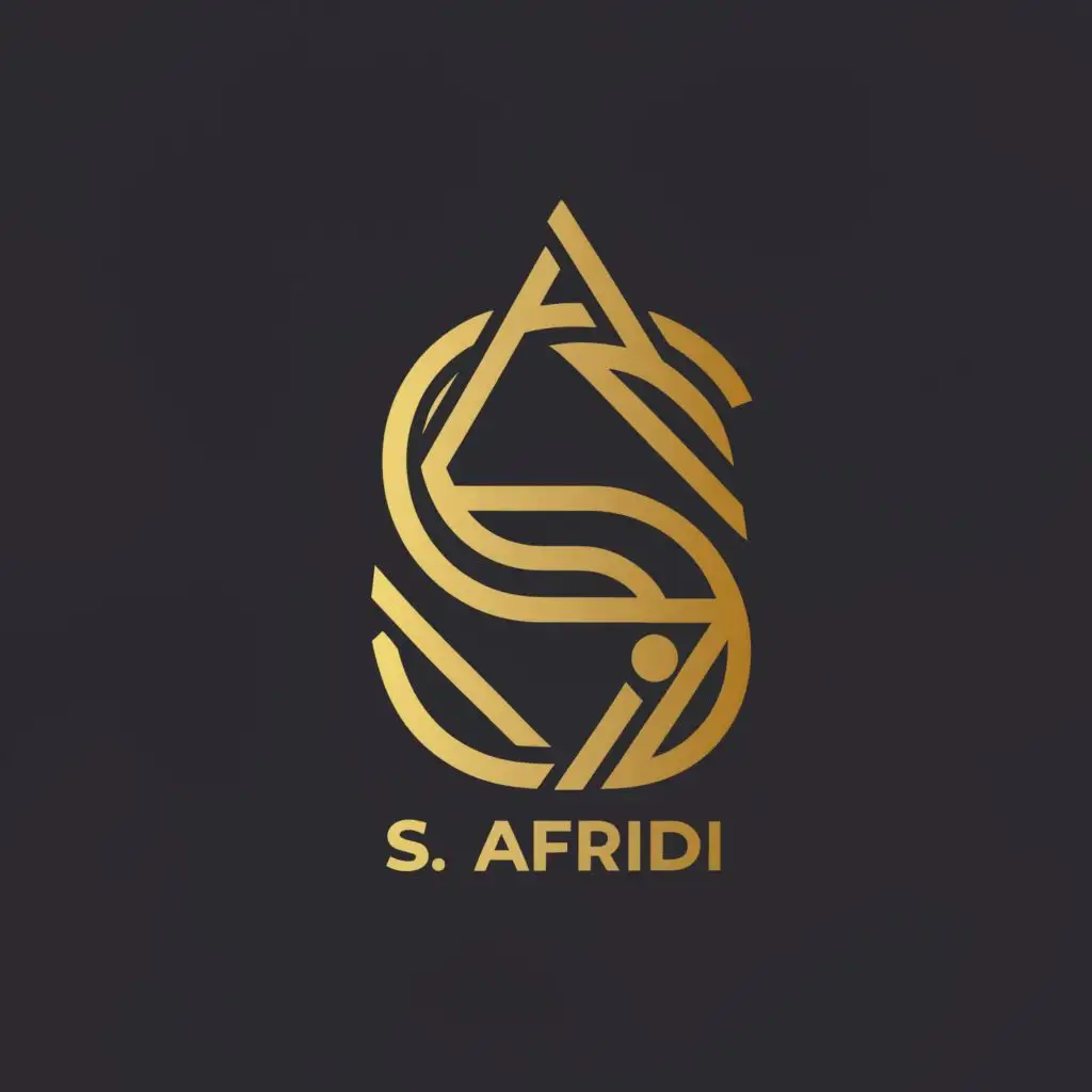 logo, S A Afridi, with the text "S A afridi", typography