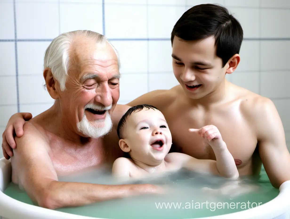 Generations-Bonding-in-a-Relaxing-Bathing-Session