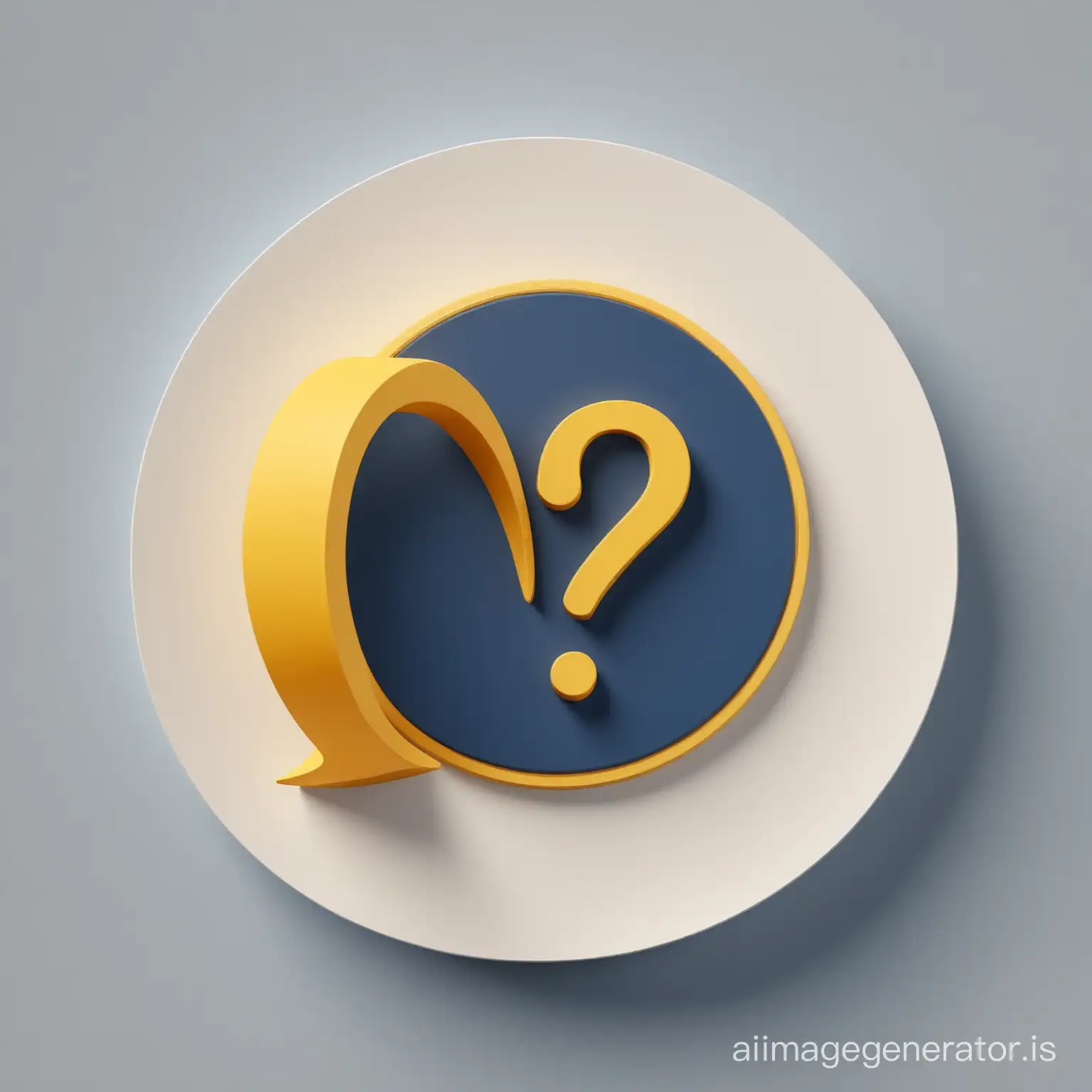 Create a 3D image of a dark blue shaped icon of a person profile and a yellow colored exclamation point within a white colored circle in the center with Brnanco background