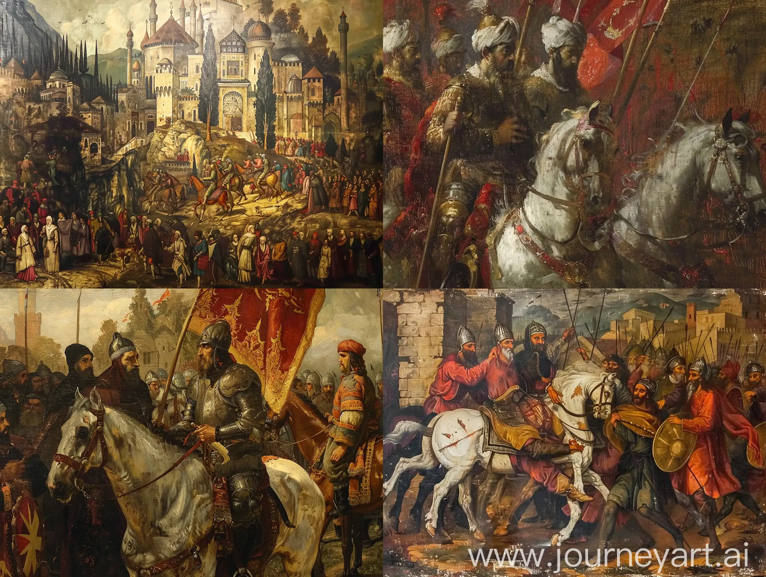 Balkan Turk genocide
Renaissance style, Leonardo Davinci style. Medieval oil painting.