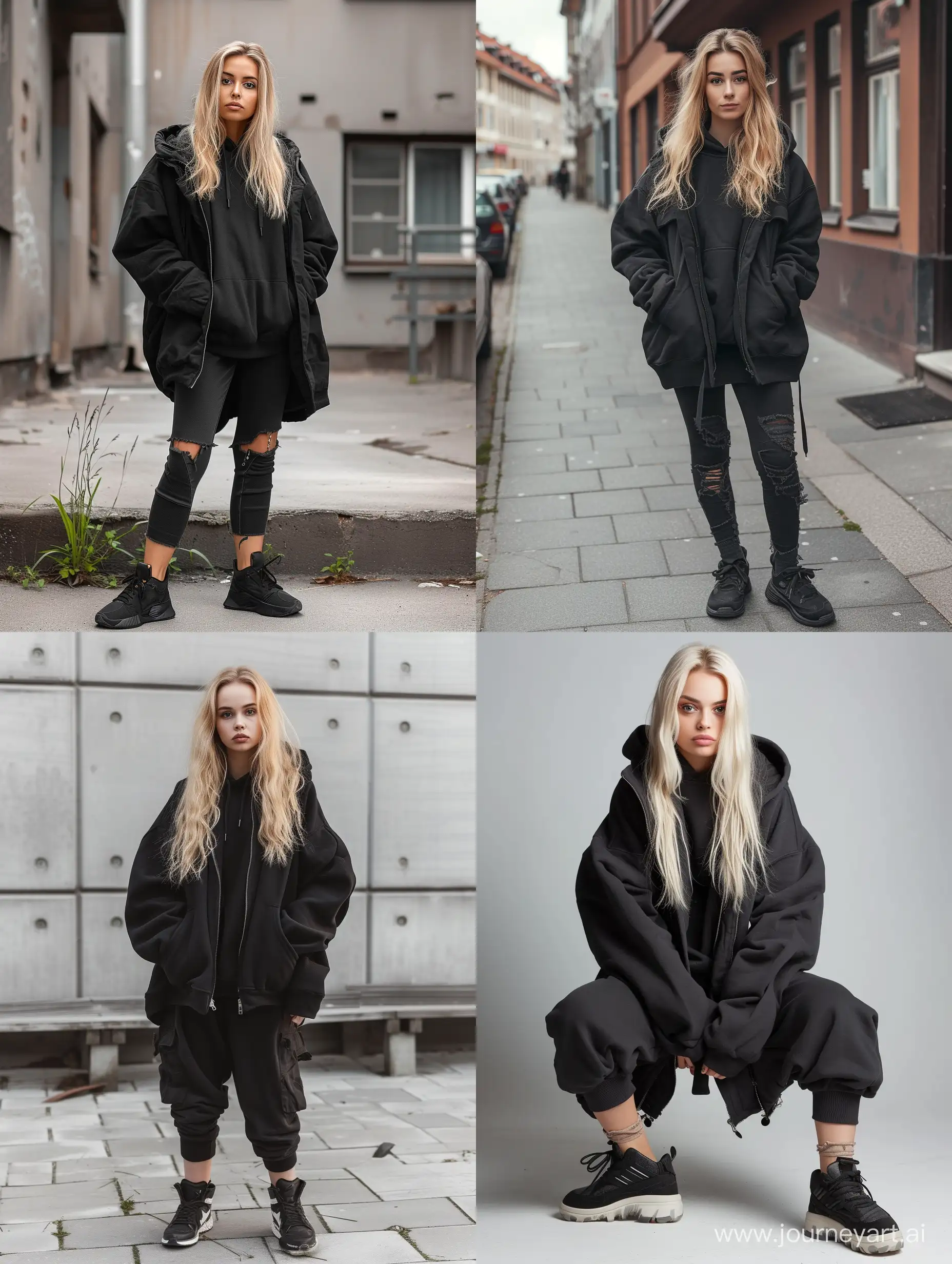 Fashionable-Blonde-Model-in-Black-Sweatshirt-and-Jacket-with-Stylish-Shoes