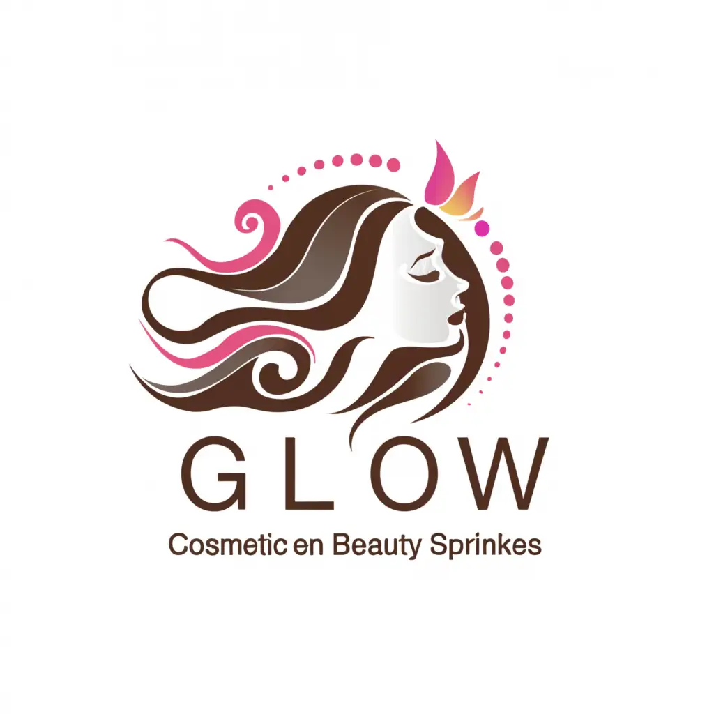 a logo design,with the text "Glow Cosmetic en Beauty Sprinkles", main symbol:Beauty,Moderate,be used in Beauty Spa industry,clear background