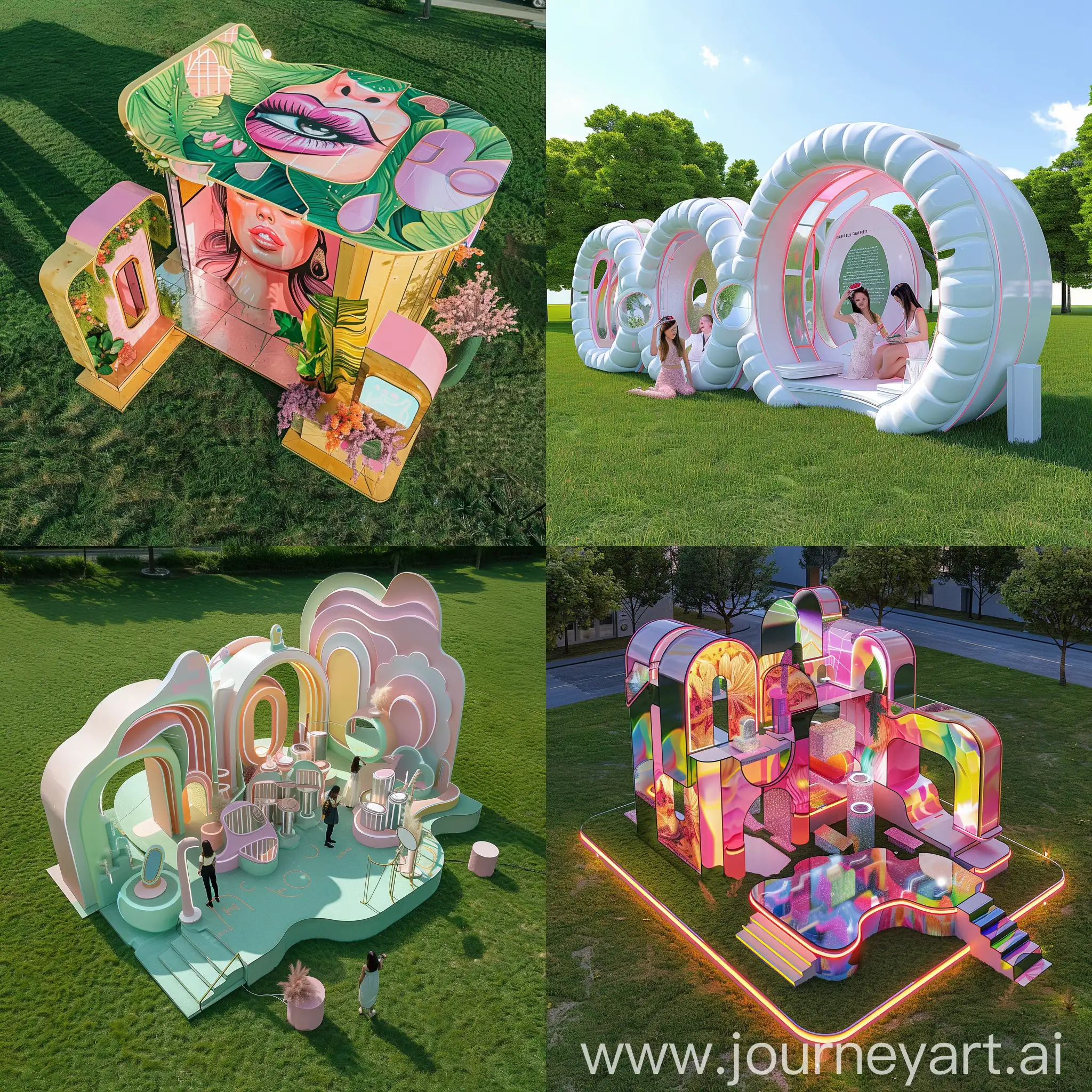 Interactive-Beautythemed-Sculpture-on-Grassy-Field-for-Group-Photography