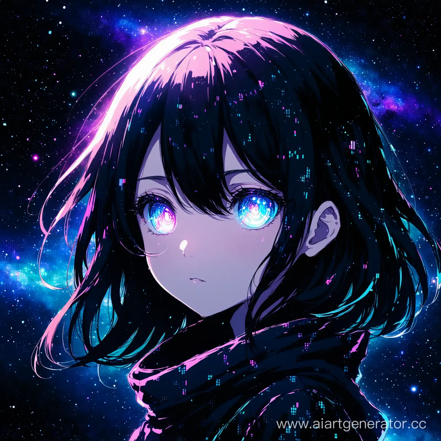 Lonely-Anime-Girl-Absorbed-by-Galactic-Abyss
