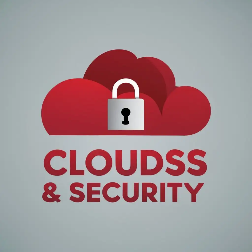 logo, red cloud with padlock, with the text "Cloud Business & Security", typography, be used in Technology industry