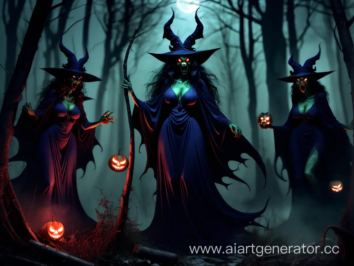 Enchanting-Witch-Conjuring-Night-Forest-Demons