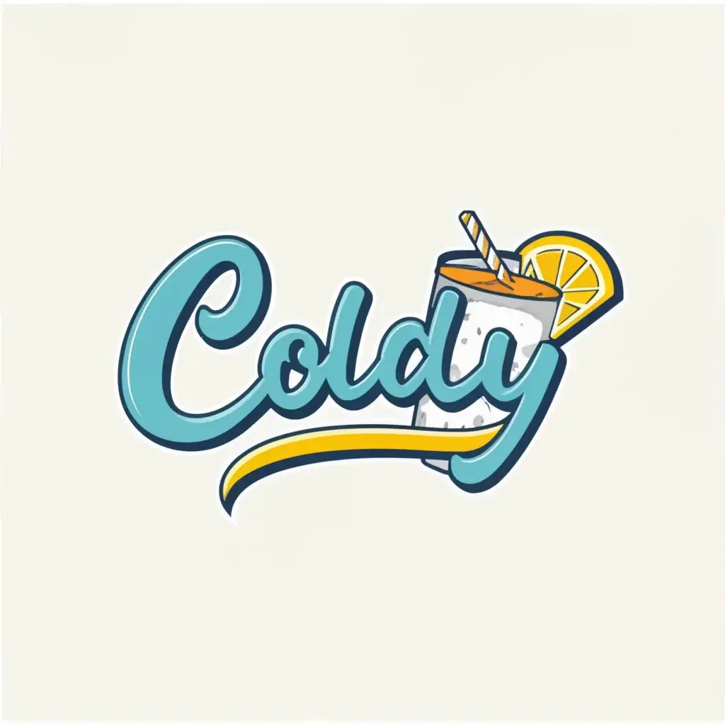 LOGO-Design-for-Coldy-Refreshing-Lemonade-Cup-with-Ice-and-Smiley-Face