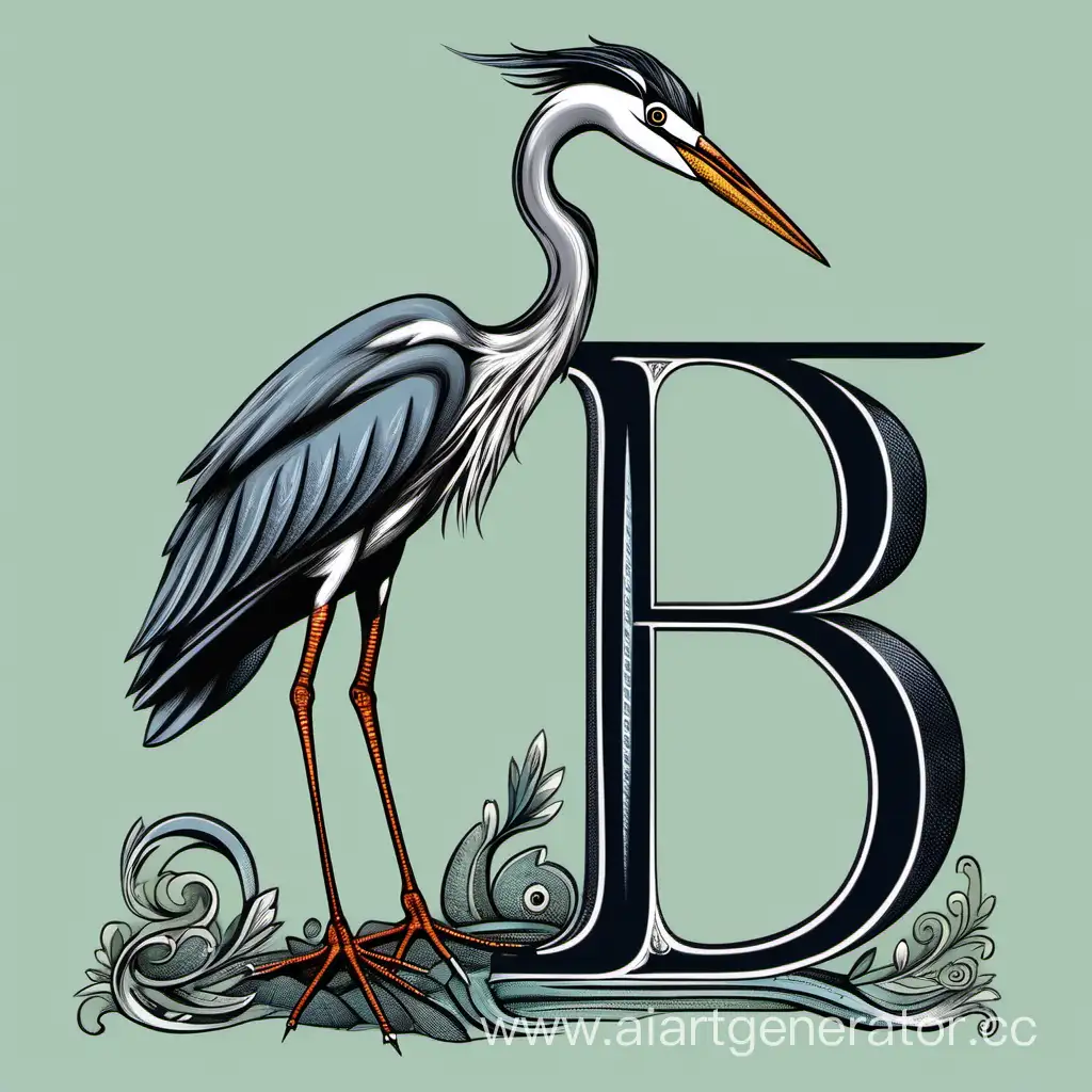 Graceful-Heron-Captured-in-Letter-B-Pose