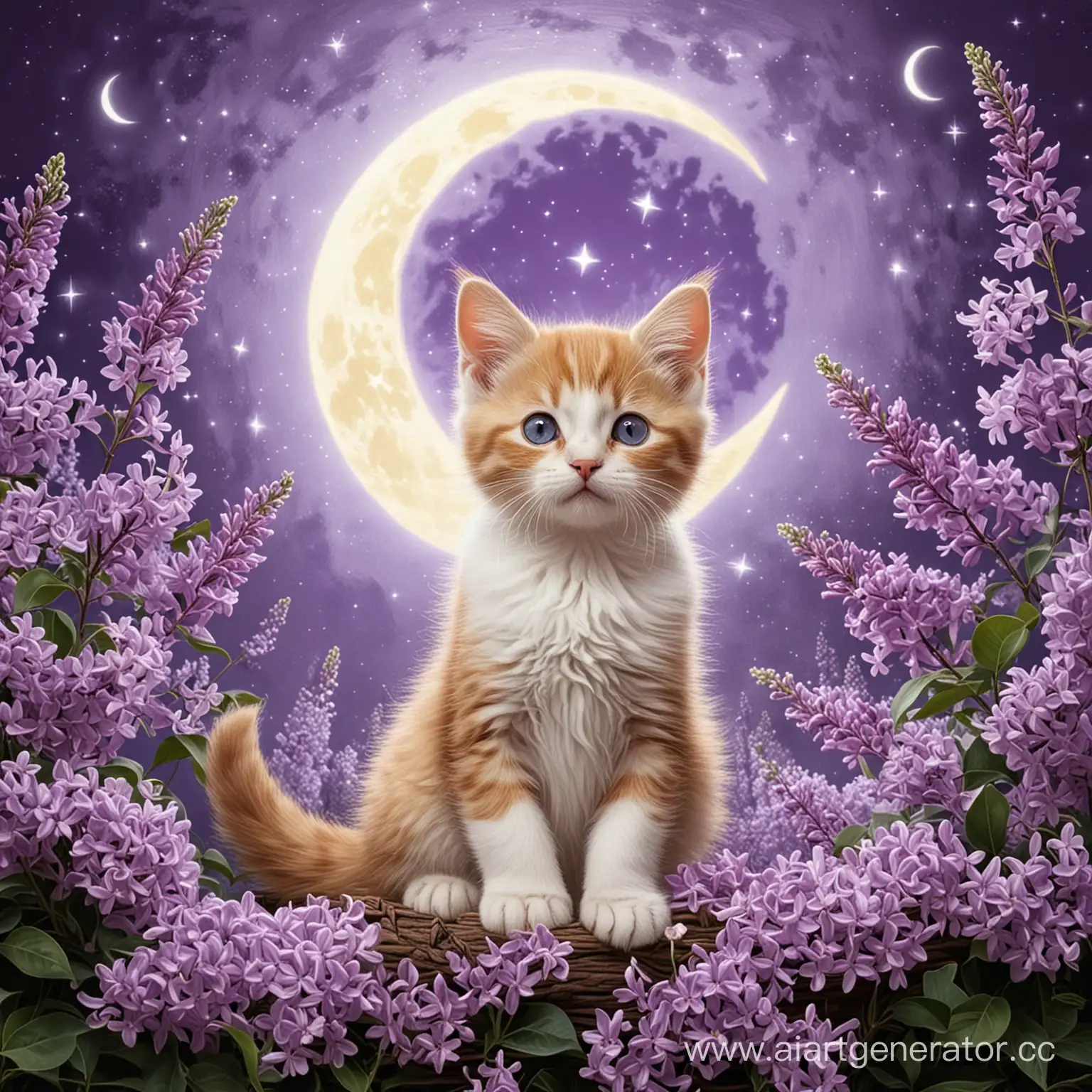 Lilac-Kitten-Gazing-at-the-Moon-in-Serene-Night