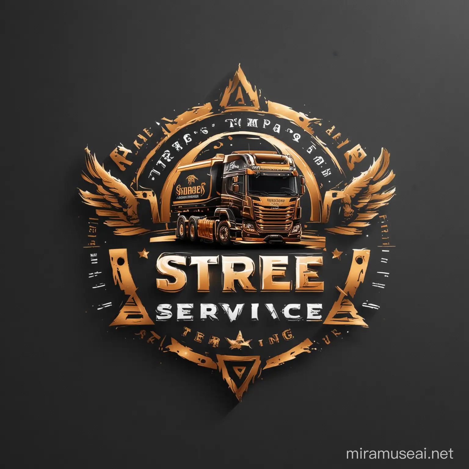  logo name  'shree tempo service' add truck  create a unique logo design