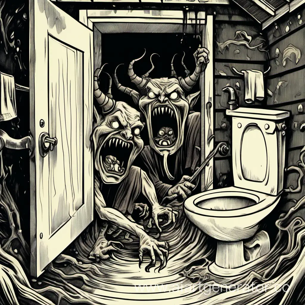 Демоны вылезают из туалета на даче