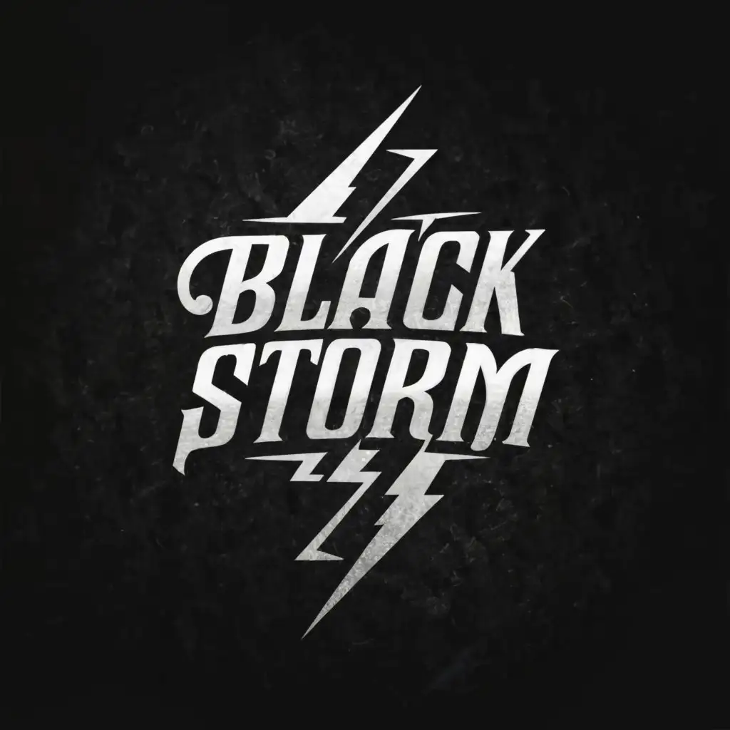 a logo design,with the text "Black Storm", main symbol:thunder, lightning, storm,complex,clear background