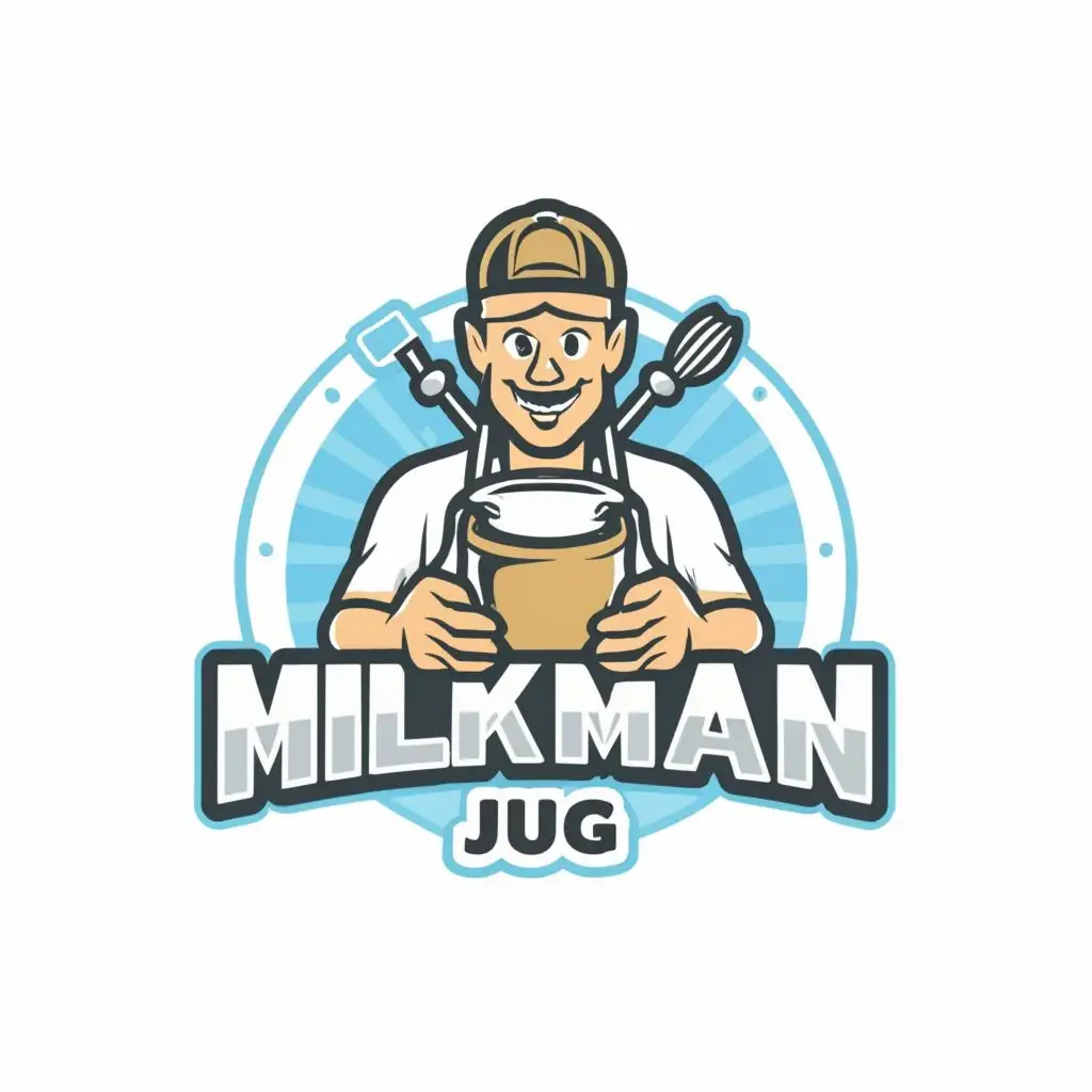 logo, Milkman, with the text "The Milkman Jug", typography, be used in Sports Fitness industry