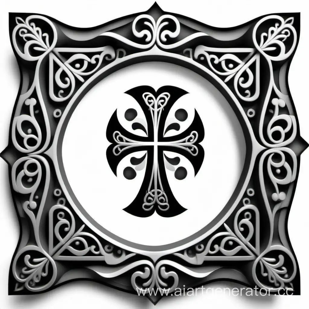 Arabesque-Copyright-Symbol-and-Orthodox-Cross-in-MelnikovVG-Style