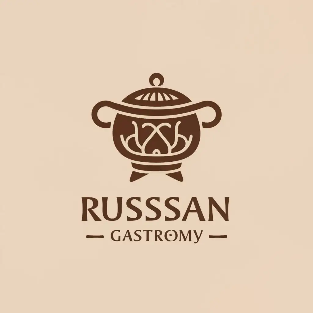 a logo design,with the text "Russian gastronomy", main symbol:Clay Pot,Moderate,be used in Restaurant industry,clear background