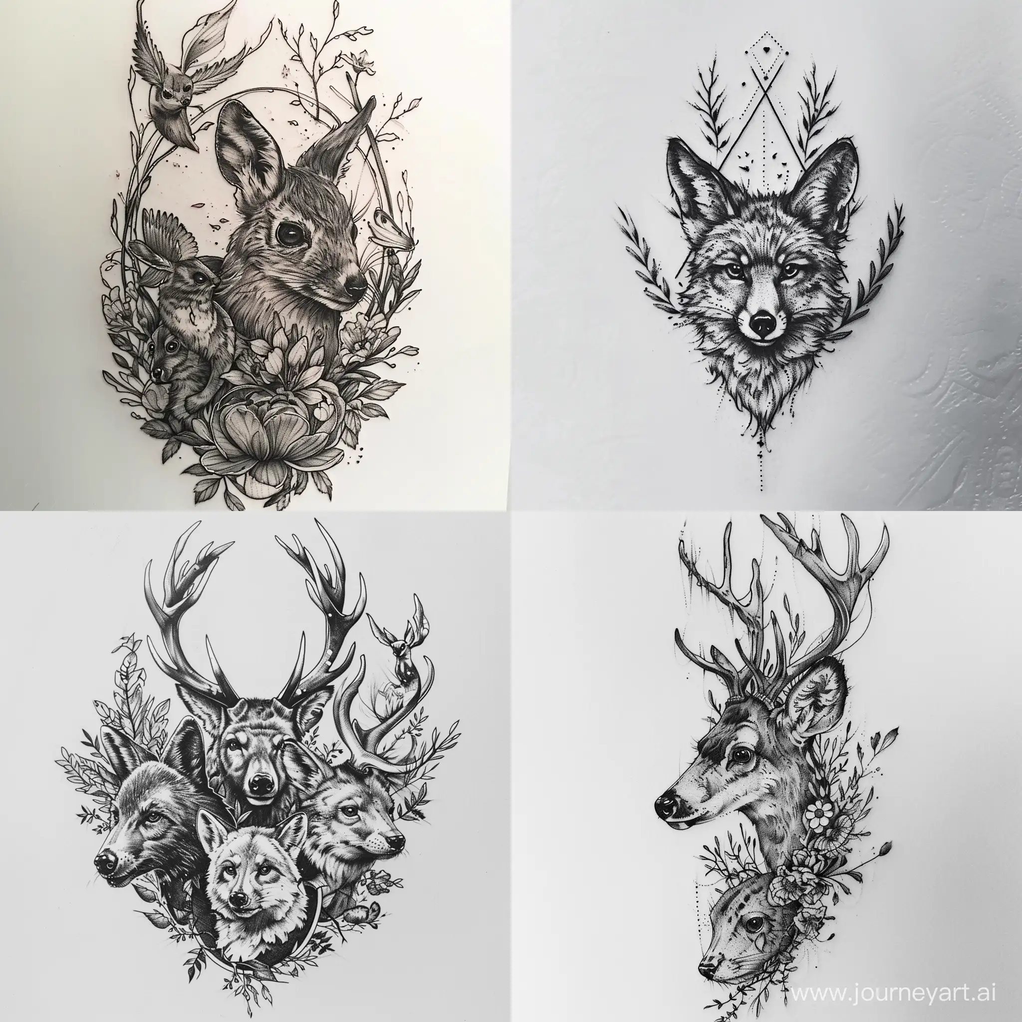Wildlife-Tattoo-Design-with-Intricate-Patterns-and-Detailed-Artistry