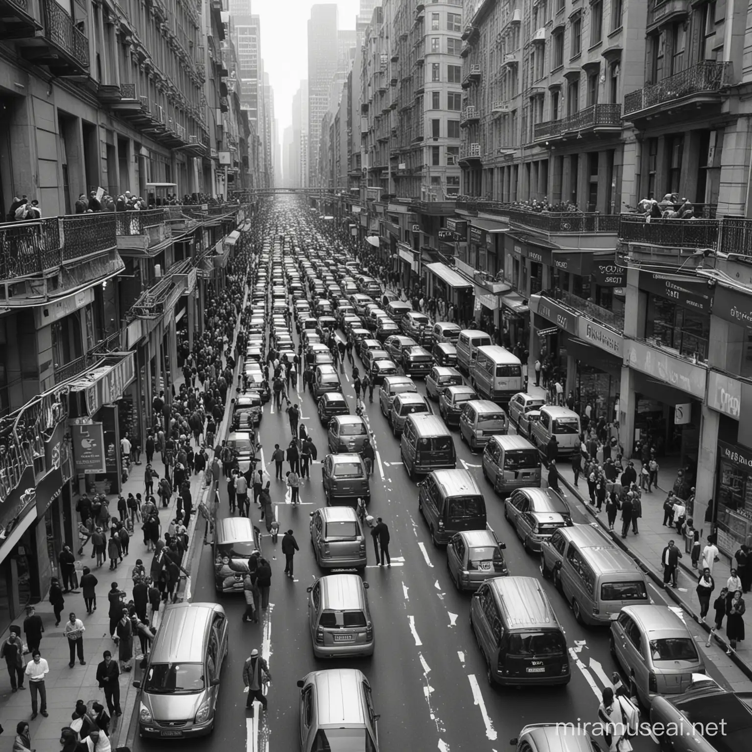 GENERATE me an image that relates to urban congestion and sustainability in the e commerce scene