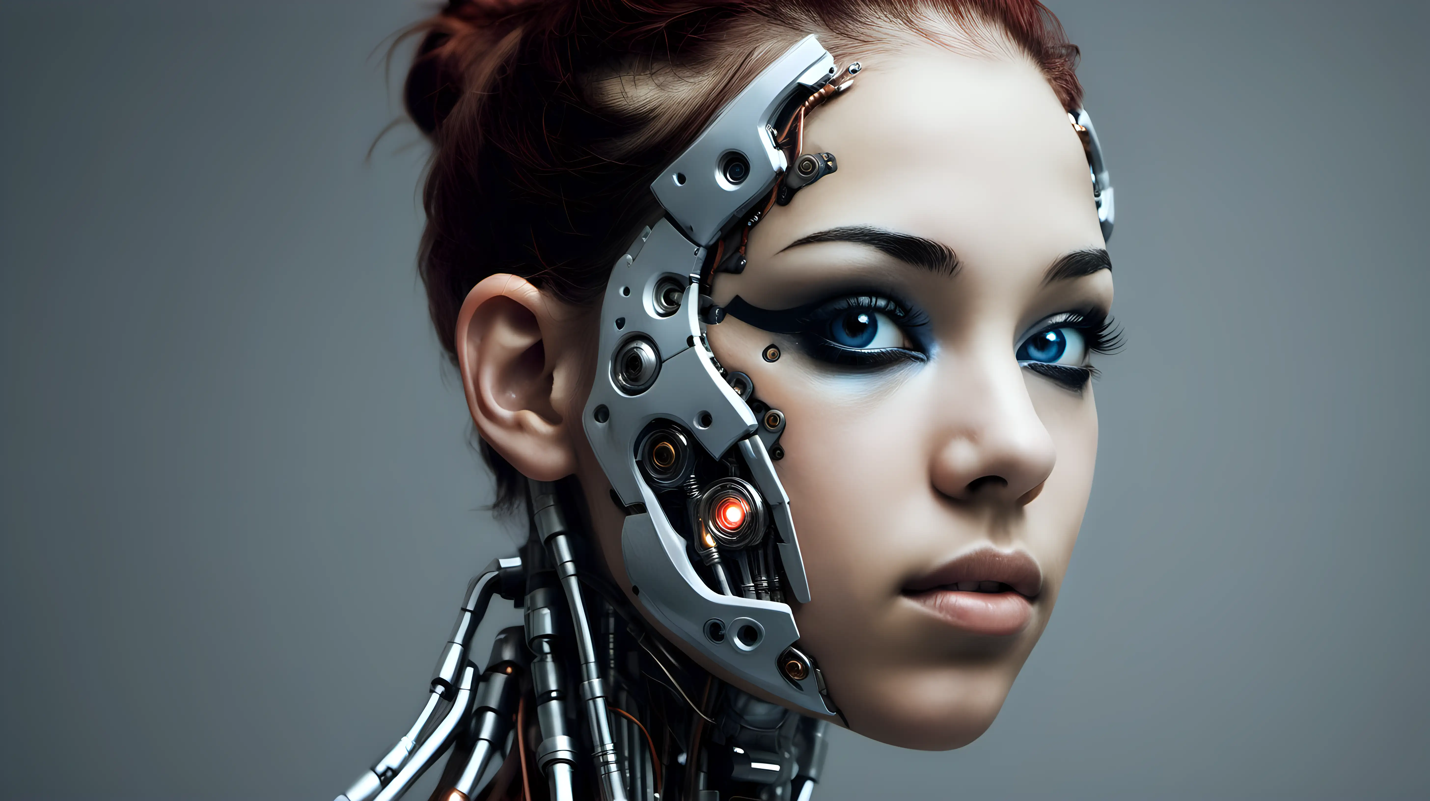 Beautiful Cyborg Woman with Stunning Cybernetic Features