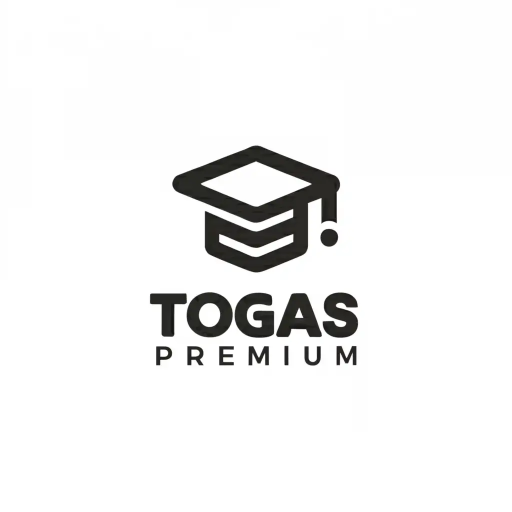 a logo design, with the text 'Togas Premium', main symbol: Mortarboard,Moderate, be used in Education industry, clear background